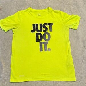 Nike Kids Just Do It Yellow T-Shirt; kids large